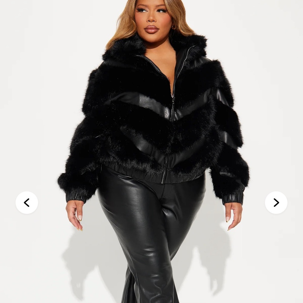 Luxe Life Faux Fur Jacket Black Fashion Nova